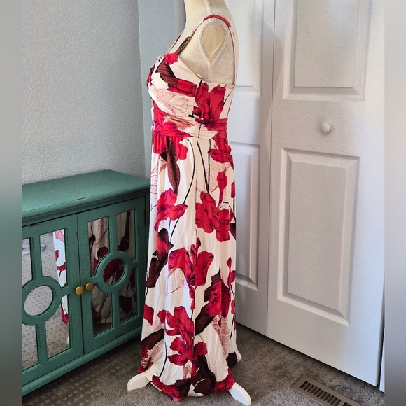 Soma Soft Jersey Twist Bodice Maxi Dress Size Large Built-In Bra - Picture 7 of 12